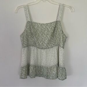 Paper Crane Green Floral Tank